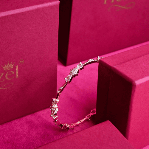 Rose-Gold Sparkle Bangles