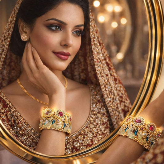 Traditional Gold-Tone Designer Bangles