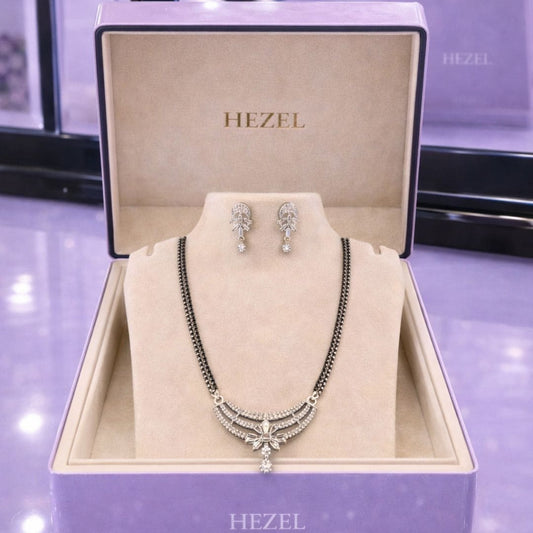 Winged Grace Silver Mangalsutra Set