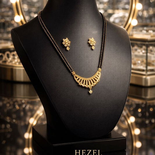 Elegant Mangalsutra Gold-Plated Necklace Set