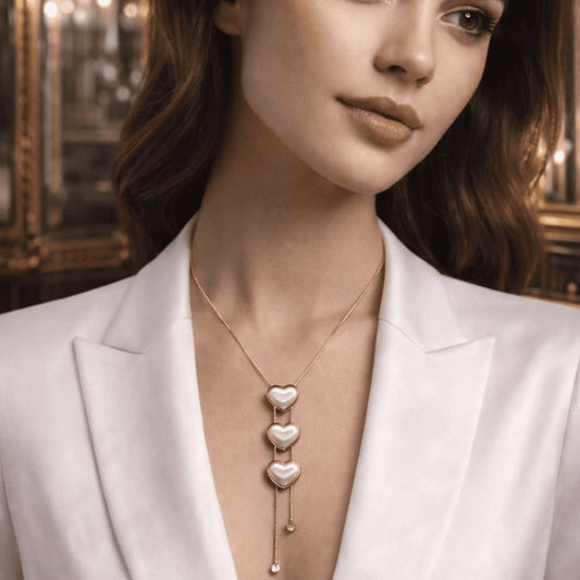 Gold-Tone Heart Drop Pendant Necklace