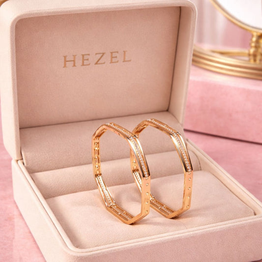 Rose Hexa Sparkle Bangles