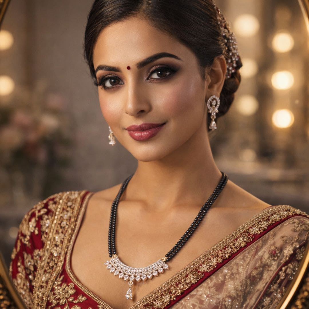 Classic Black Beaded Pendant Mangalsutra