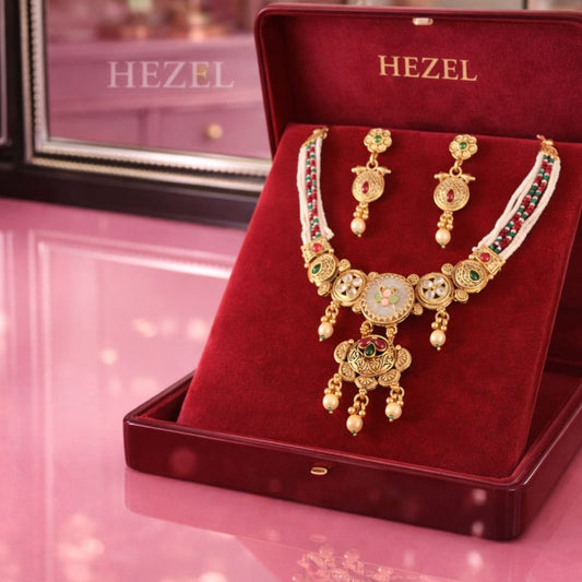 Gold-Polish Jewelry Necklace Set