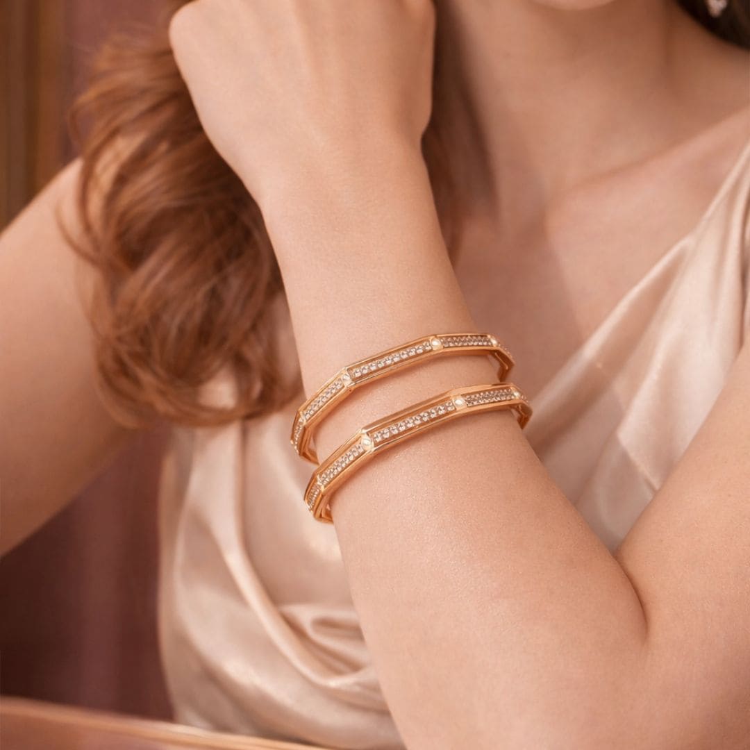 Rose Hexa Sparkle Bangles