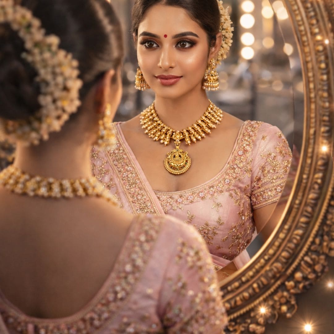 Maharani Gold Pendant Necklace Set