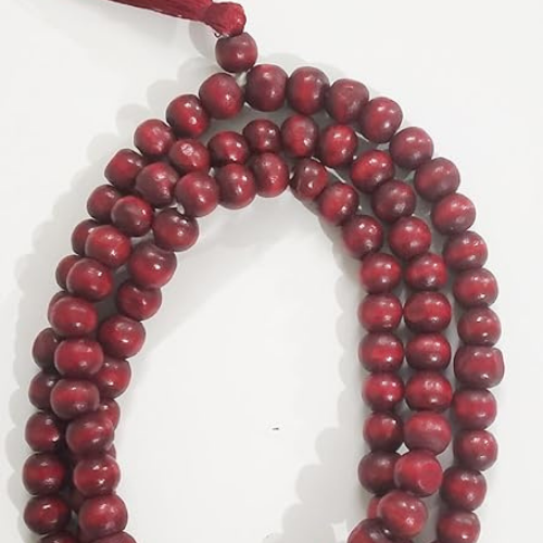 Original Red Chandan Wooden Bead Mala