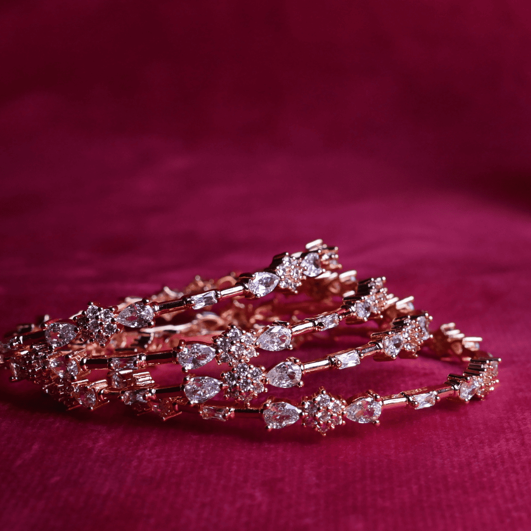 Rose-Gold Sparkle Bangles