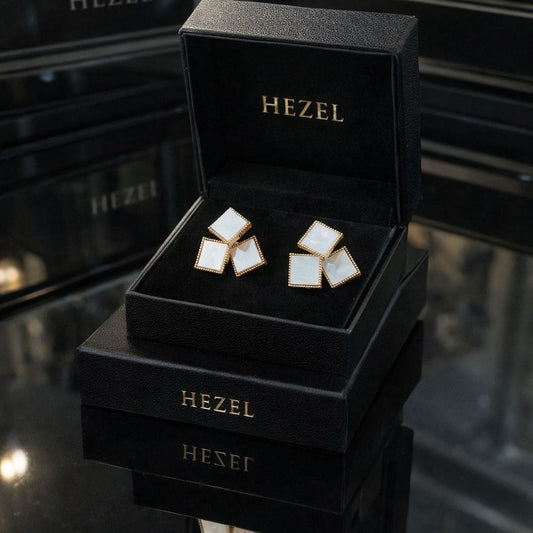 Geometric Gold Stud Earrings