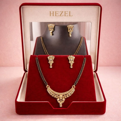 Traditional Curved Gold-Tone Mangalsutra Set