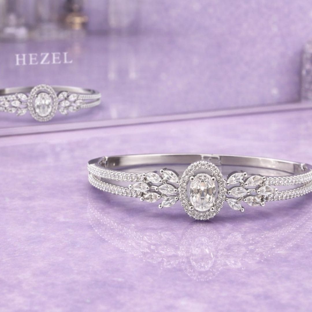 Elegant HEZEL bracelet featuring a sparkling silver-toned design with premium craftsmanship.