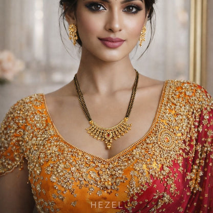 Elegant Gold Mangalsutra Necklace Set
