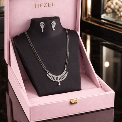 Oxidized Silver Pearl Drop Mangalsutra  Set