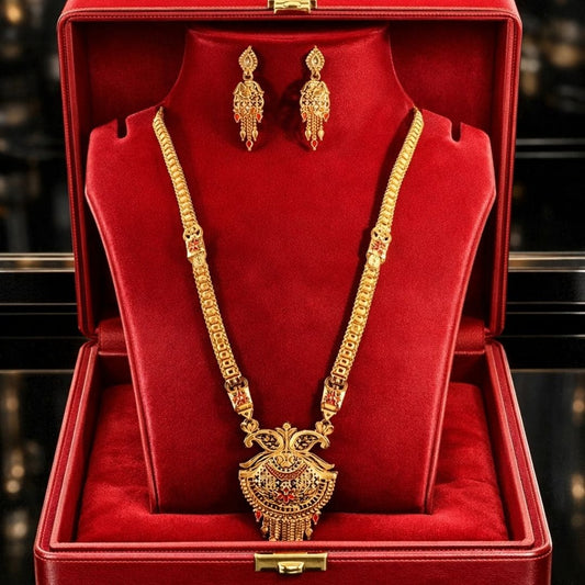 Regal Temple Pendant Rani Set