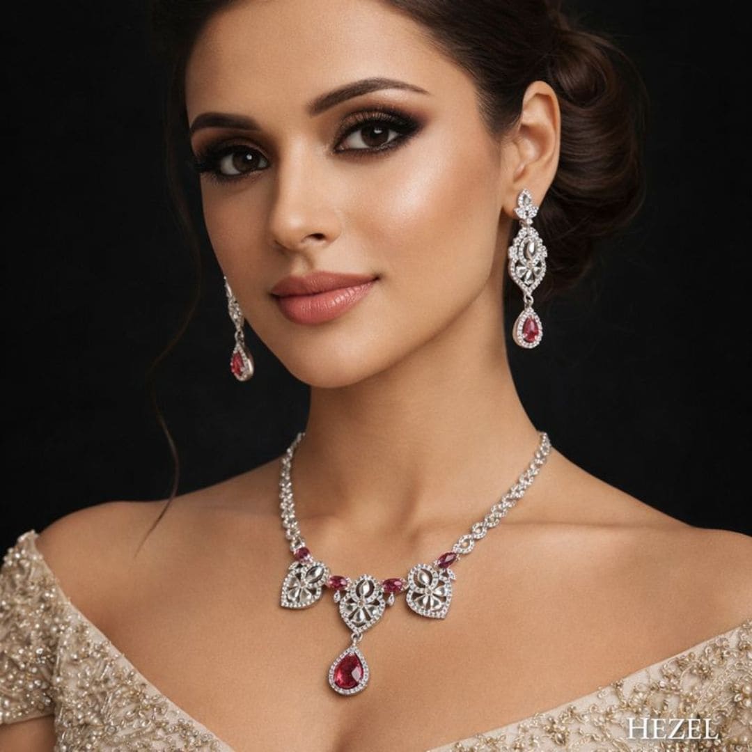 Classic Silver Drop Necklace Set