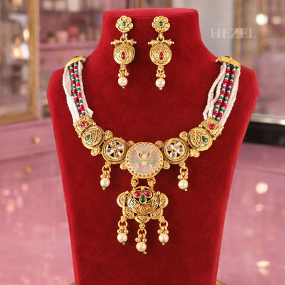 Gold-Polish Jewelry Necklace Set