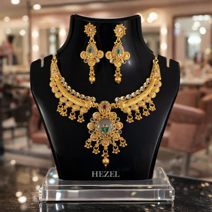 Noor-E-Mehfil Gold Necklace Set