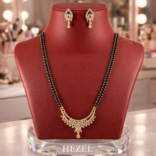 Classic Black Bead Gold-Tone Mangalsutra Set