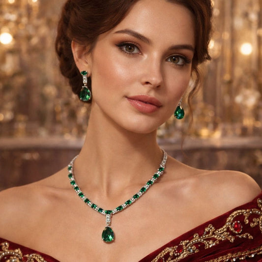 Emerald Shine Necklace Set