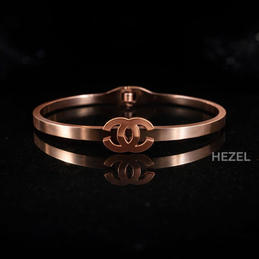 Rose Gold Double Motif Cuff Bracelet