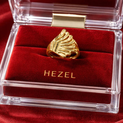 Golden Wave Textured Statement Ring