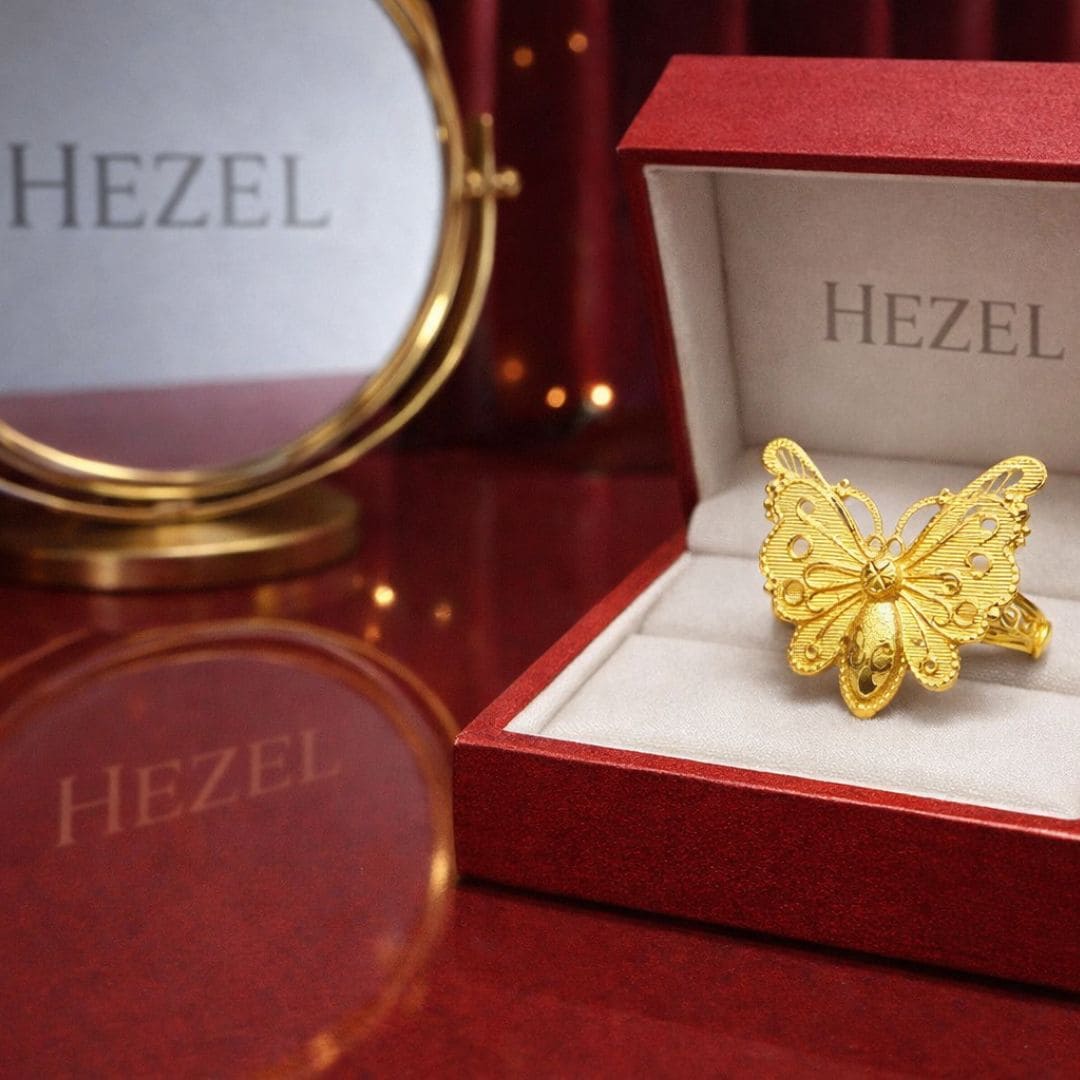 Golden Butterfly Statement Ring