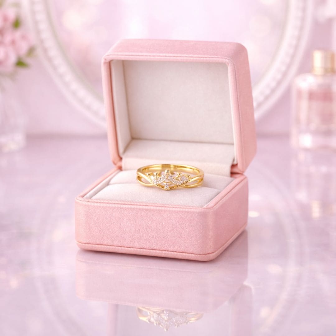 Radiant V-Spark Gold Ring