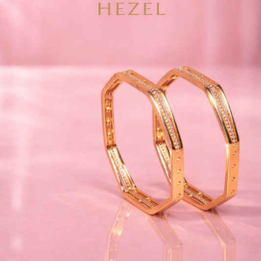 Rose Hexa Sparkle Bangles
