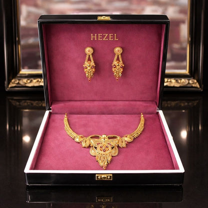 Royal Temple-Inspired Gold-Tone Necklace Set