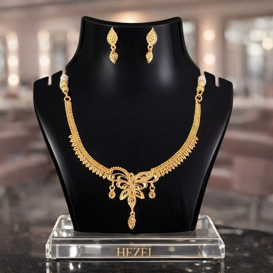 Elegant Bow Gold Necklace Set