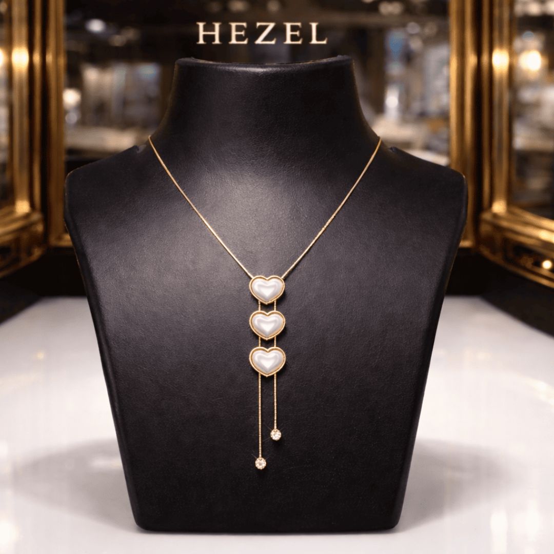 Gold-Tone Heart Drop Pendant Necklace