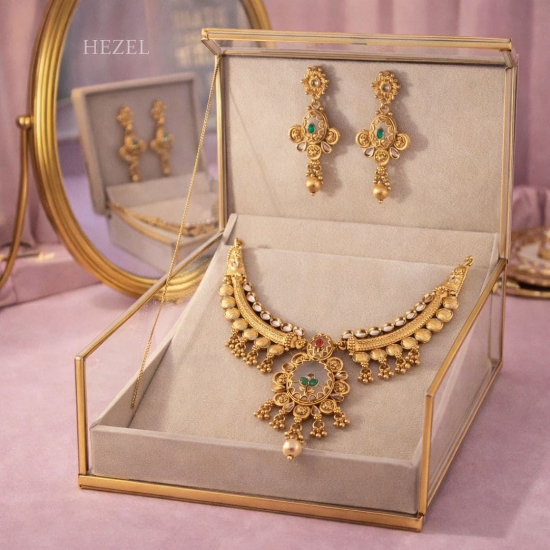 Noor-E-Mehfil Gold Necklace Set