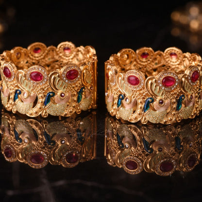 Traditional Gold-Tone Designer Bangles