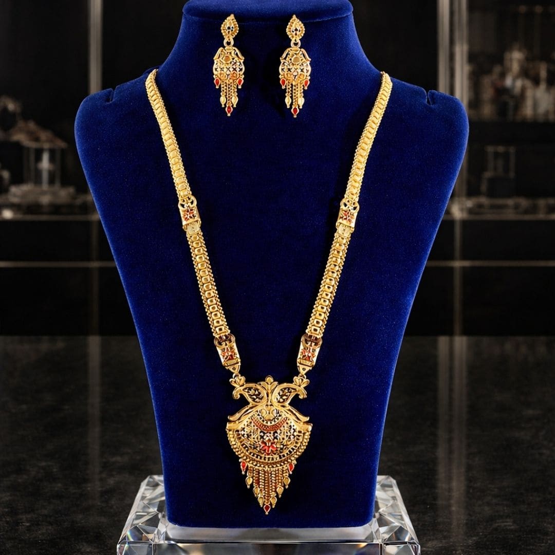 Regal Temple Pendant Rani Set