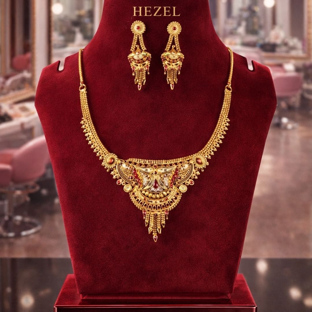 Royal Temple-Inspired Gold-Tone Necklace Set
