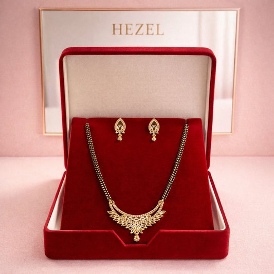 Classic Black Bead Gold-Tone Mangalsutra Set