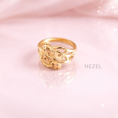 Elegant Gold Leaf Ring