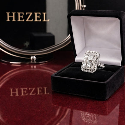 Radiant Square Halo Ring