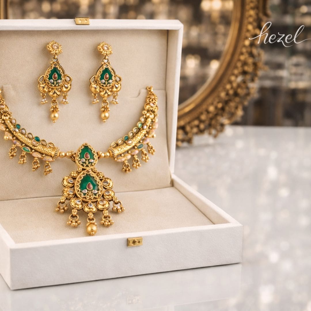 Emerald Kundan Statement Necklace Set