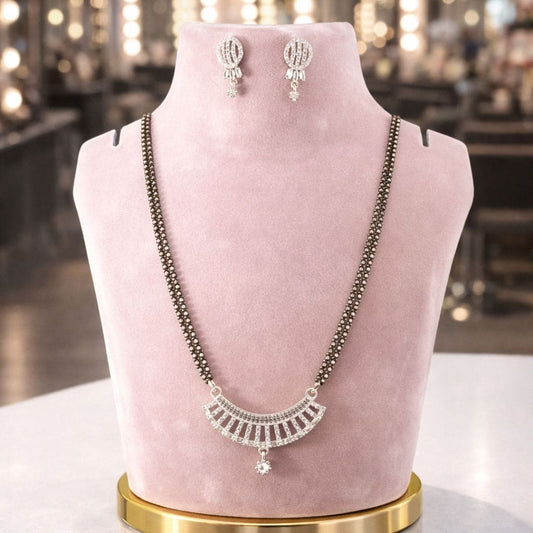 Oxidized Silver Pearl Drop Mangalsutra  Set