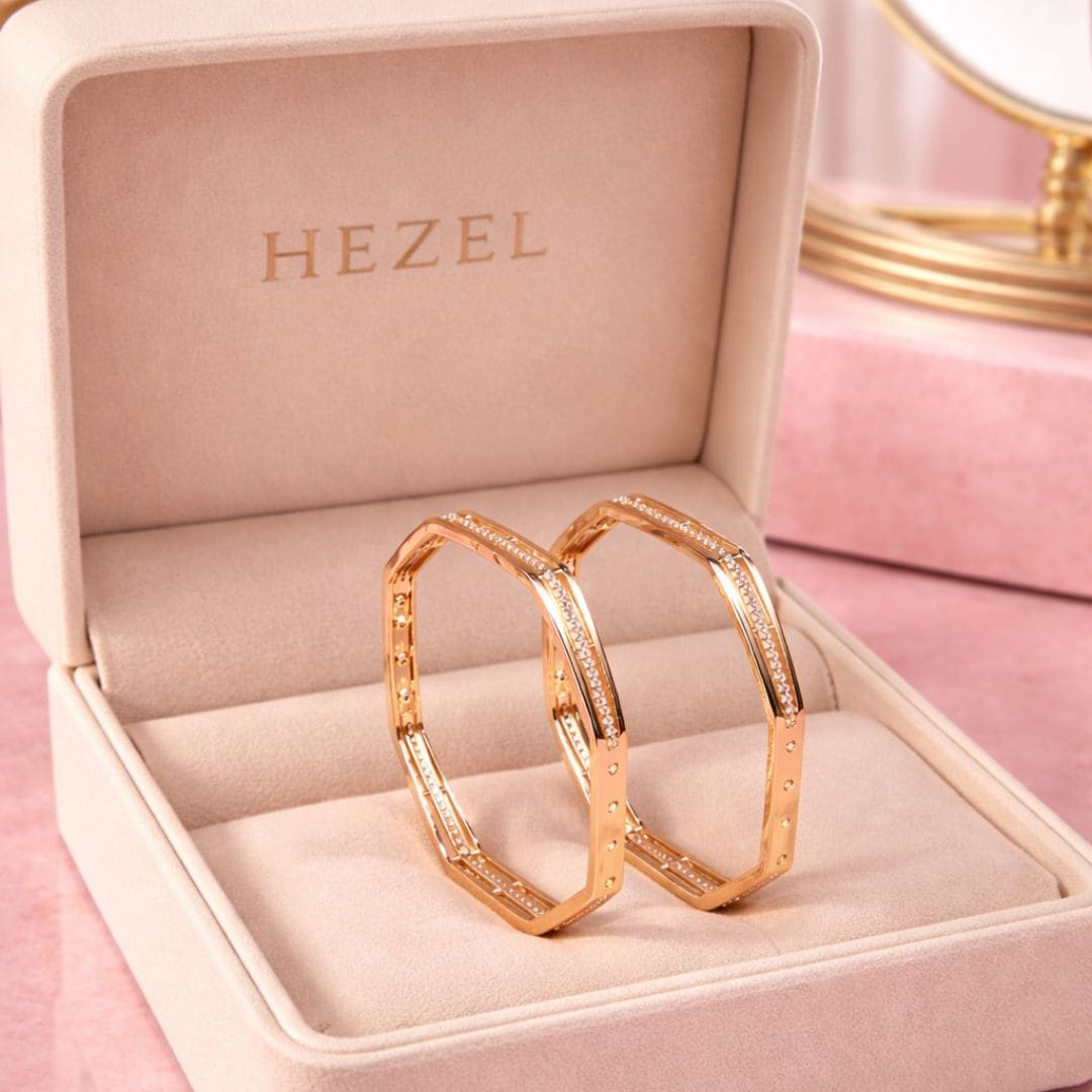 Rose Hexa Sparkle Bangles