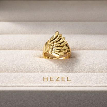 Golden Wave Textured Statement Ring