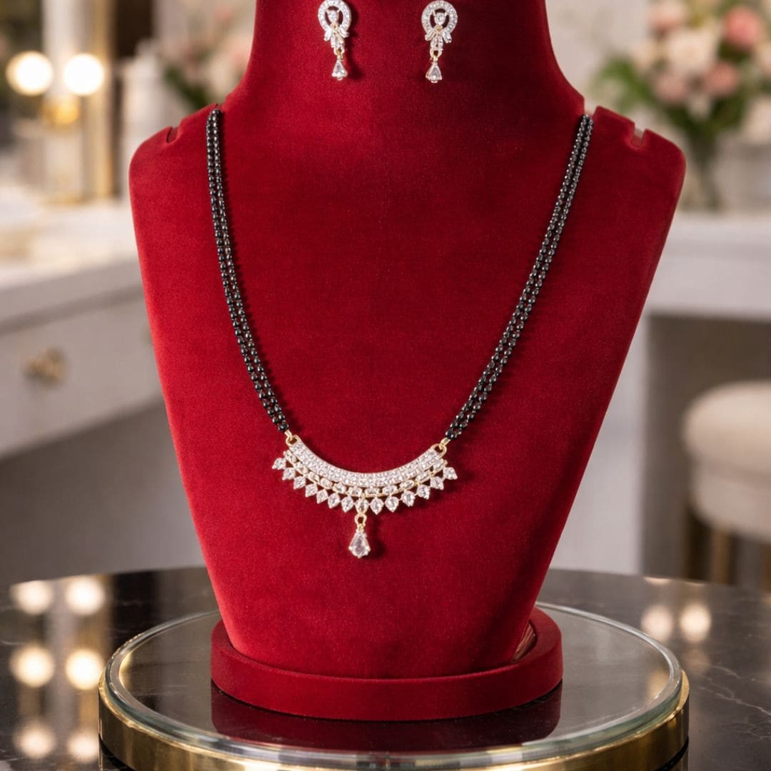 Classic Black Beaded Pendant Mangalsutra