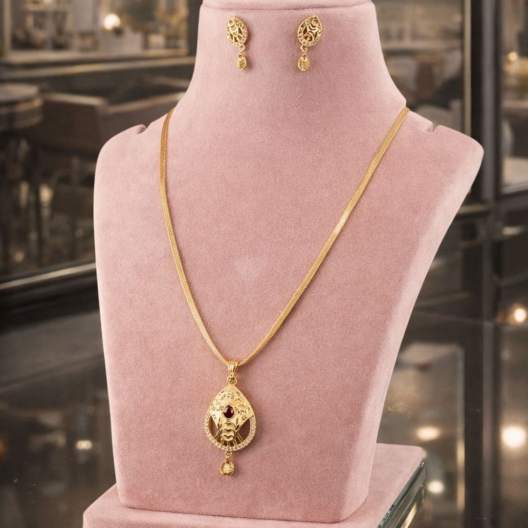 Classic Gold Charm Necklace Set