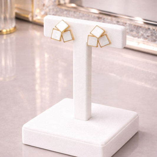Geometric Gold Stud Earrings