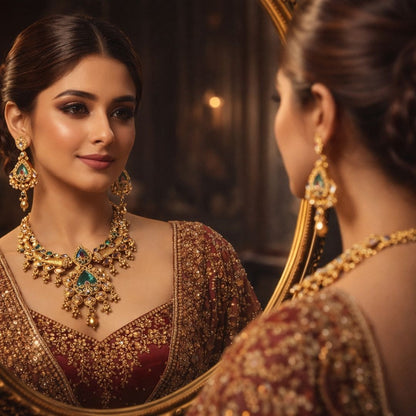 Emerald Kundan Statement Necklace Set