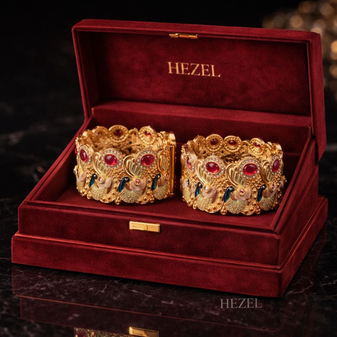 Traditional Gold-Tone Designer Bangles
