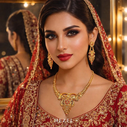 Royal Temple-Inspired Gold-Tone Necklace Set