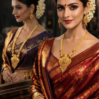 Regal Temple Pendant Rani Set