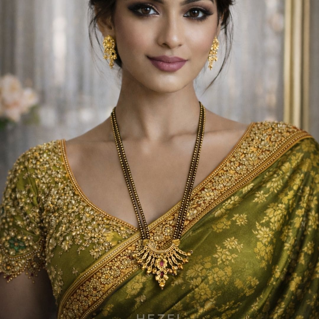 Elegant Gold Mangalsutra Necklace Set